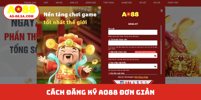 Cách đăng ký AO88 đơn giản
